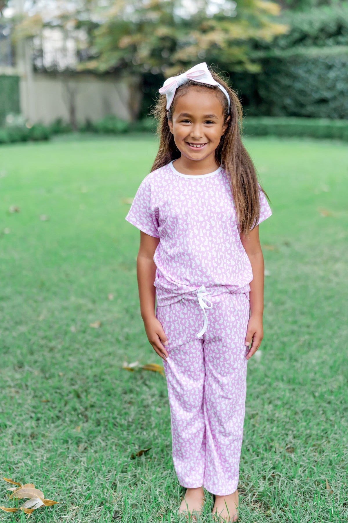 Merrick Girls' Pant Set Easter Time Pink soft cotton kids fashion wear