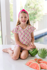 Emery Girls' Short Set - Tropical Fruit soft cotton kids fashion wear
