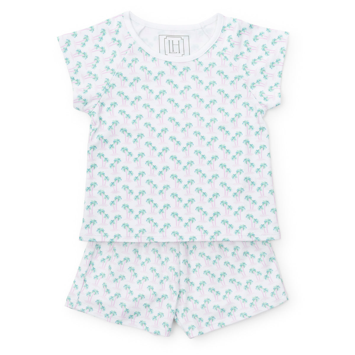Everyday Emery Girls' Short Set - Palm Tree Isle Pink Kidswear