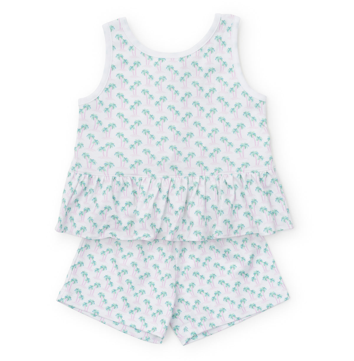 Everyday Poppy Girls' Short Set - Palm Tree Isle Pink Kidswear