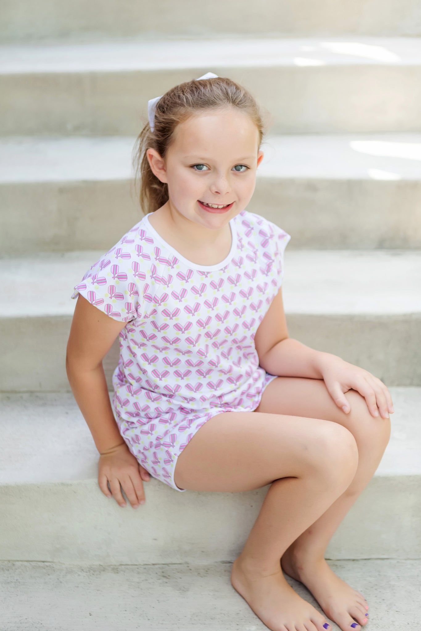 Buy Emery Girls' Short Set - Pickleball Pink kids clothing online