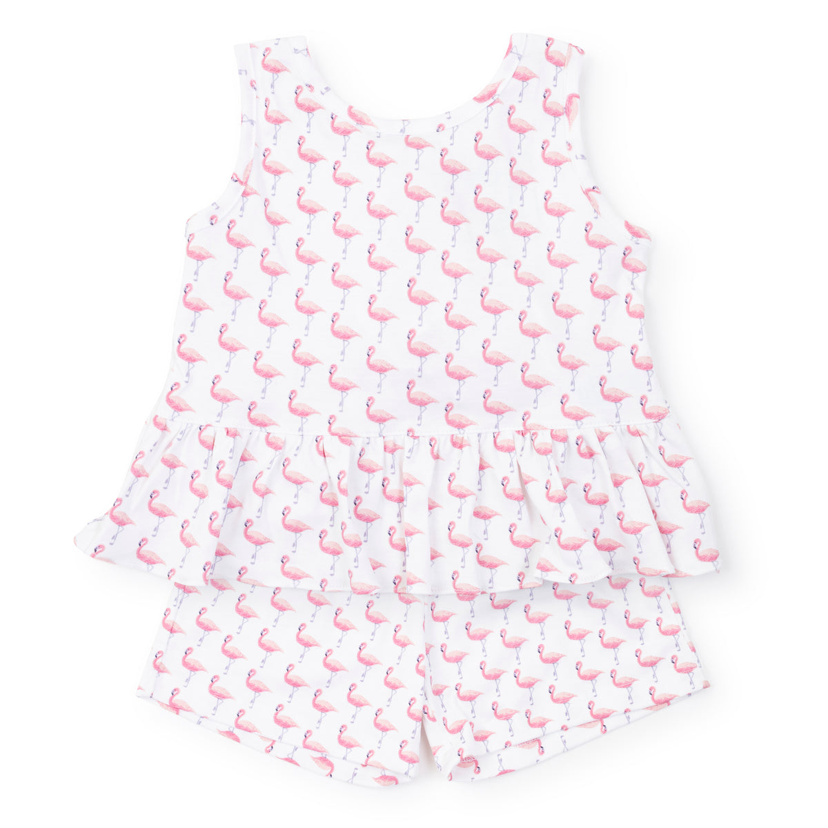 Everyday Poppy Girls' Short Set - Fabulous Flamingos Kidswear