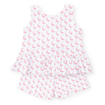 Everyday Poppy Girls' Short Set - Fabulous Flamingos Kidswear