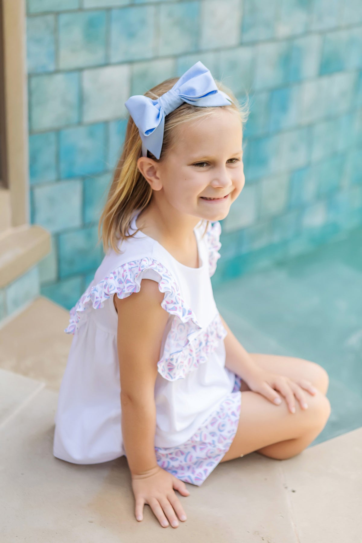 Penelope Girls' Short Set Seashells on the Seashore outfit perfect for everyday wear