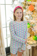 Sophie Girls' Short Set Christmas Tree Bright outfit perfect for everyday wear
