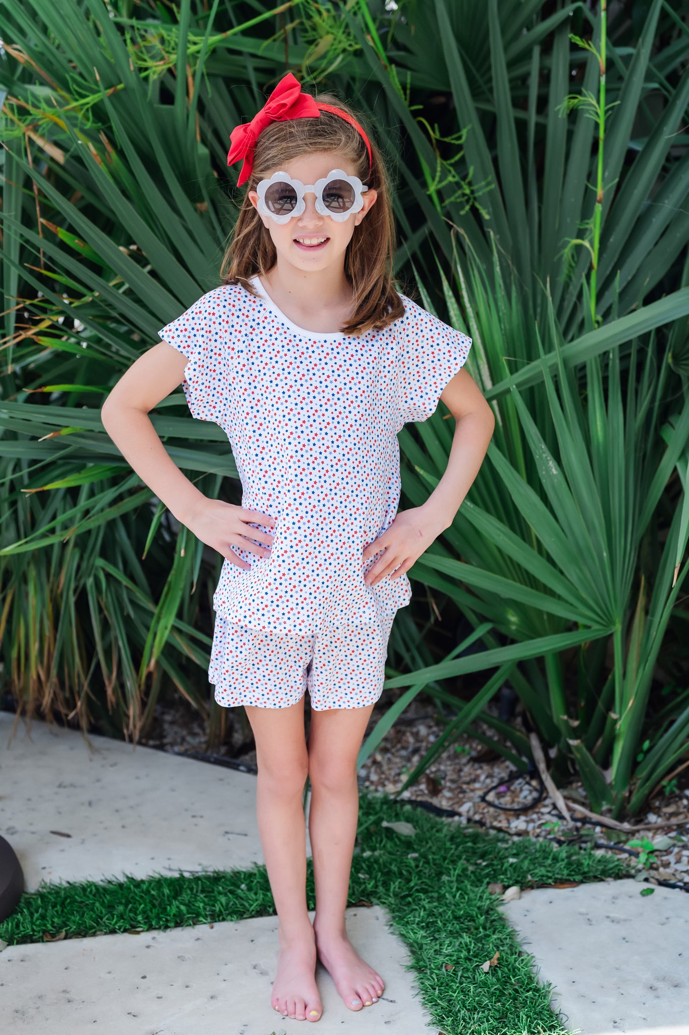 Buy Emery Girls' Short Set - Star Spangled kids clothing online