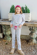 Edie Girls' Sweatshirt Jogger Set Christmas Tree Bright outfit perfect for everyday wear