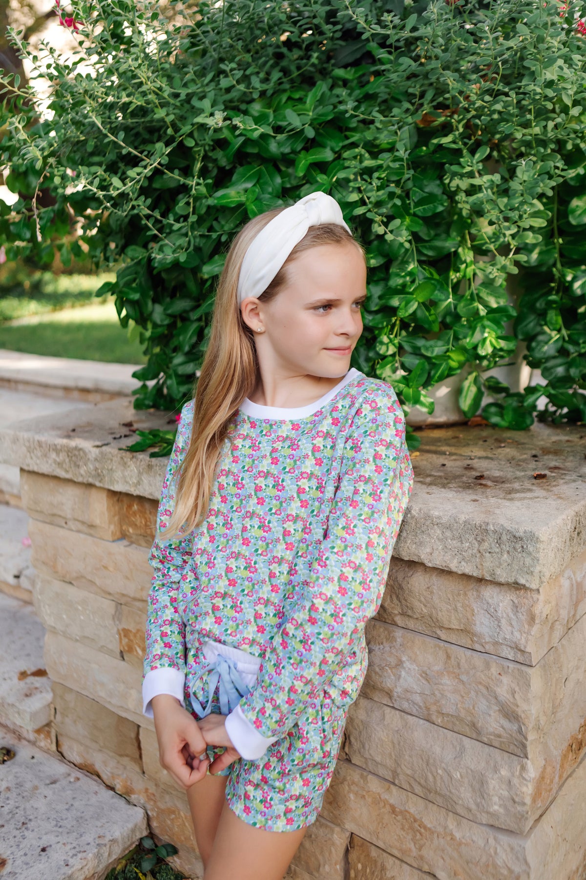 Stella Girls' Sweatshirt Short Set Arboretum Floral outfit perfect for everyday wear