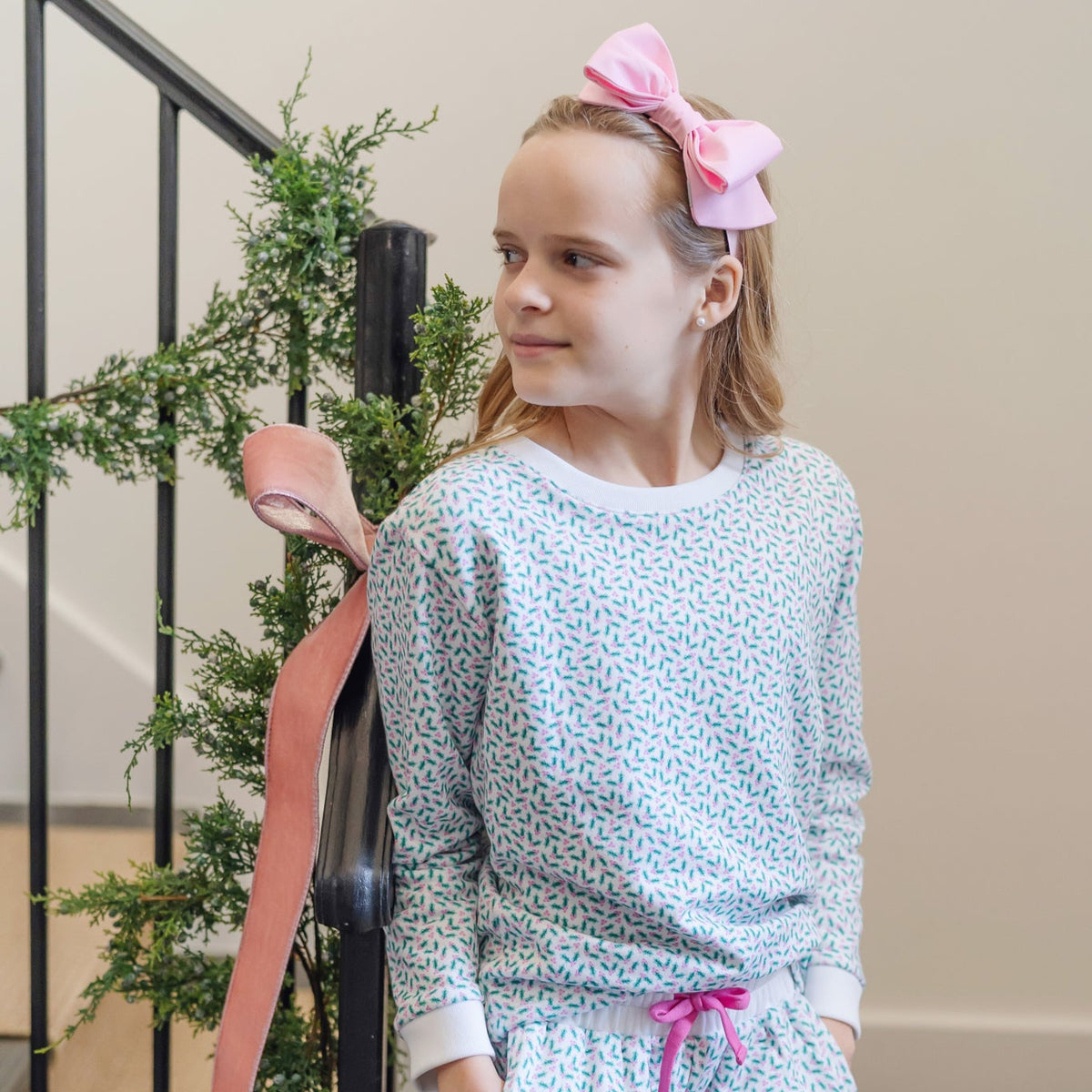 Stella Girls' Sweatshirt Short Set Holly Holiday outfit perfect for everyday wear