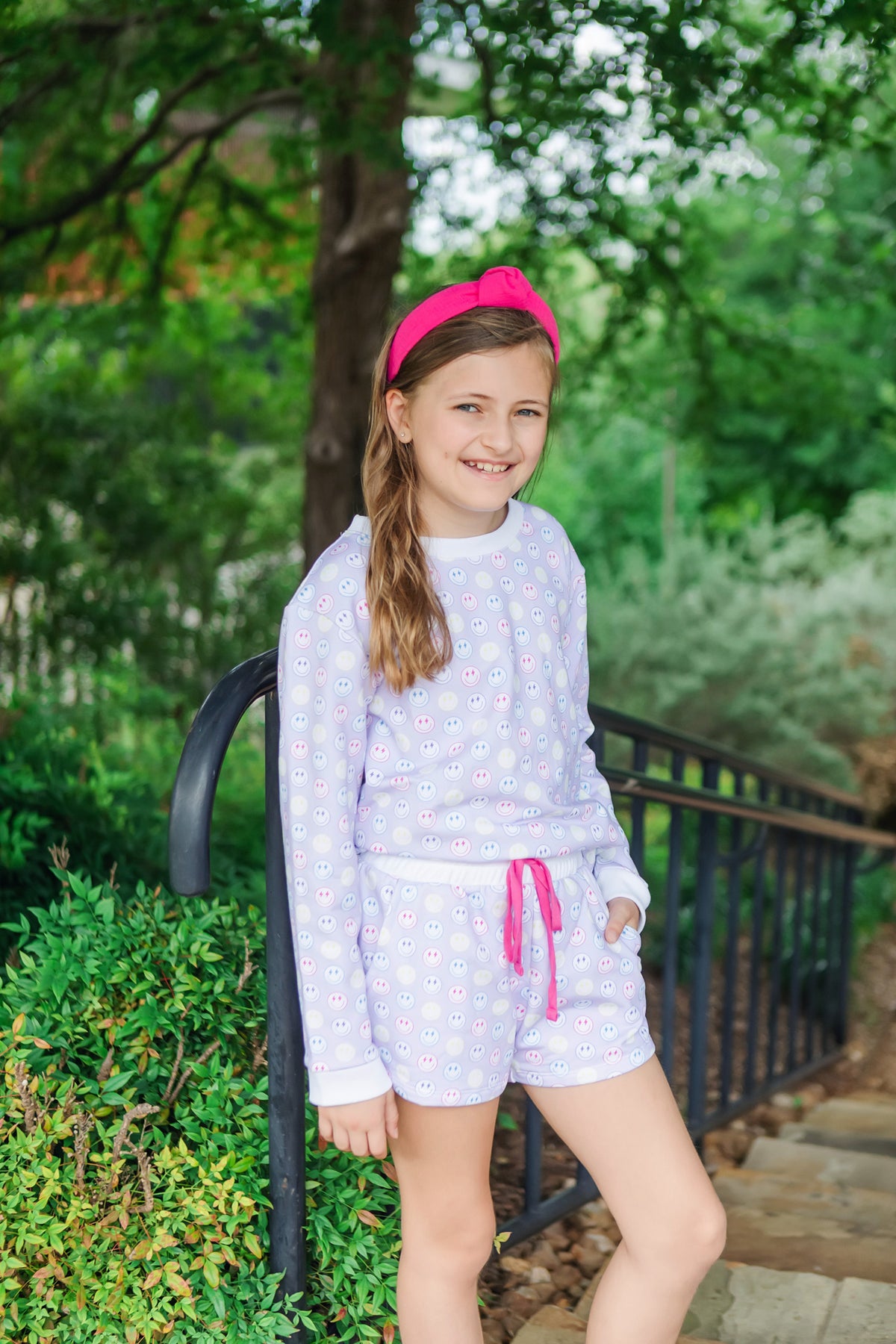 Stella Girls' Sweatshirt Short Set Preppy Smiles outfit perfect for everyday wear