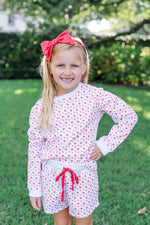 Stella Girls' Sweatshirt Short Set Heart to Heart Pink soft cotton kids fashion wear