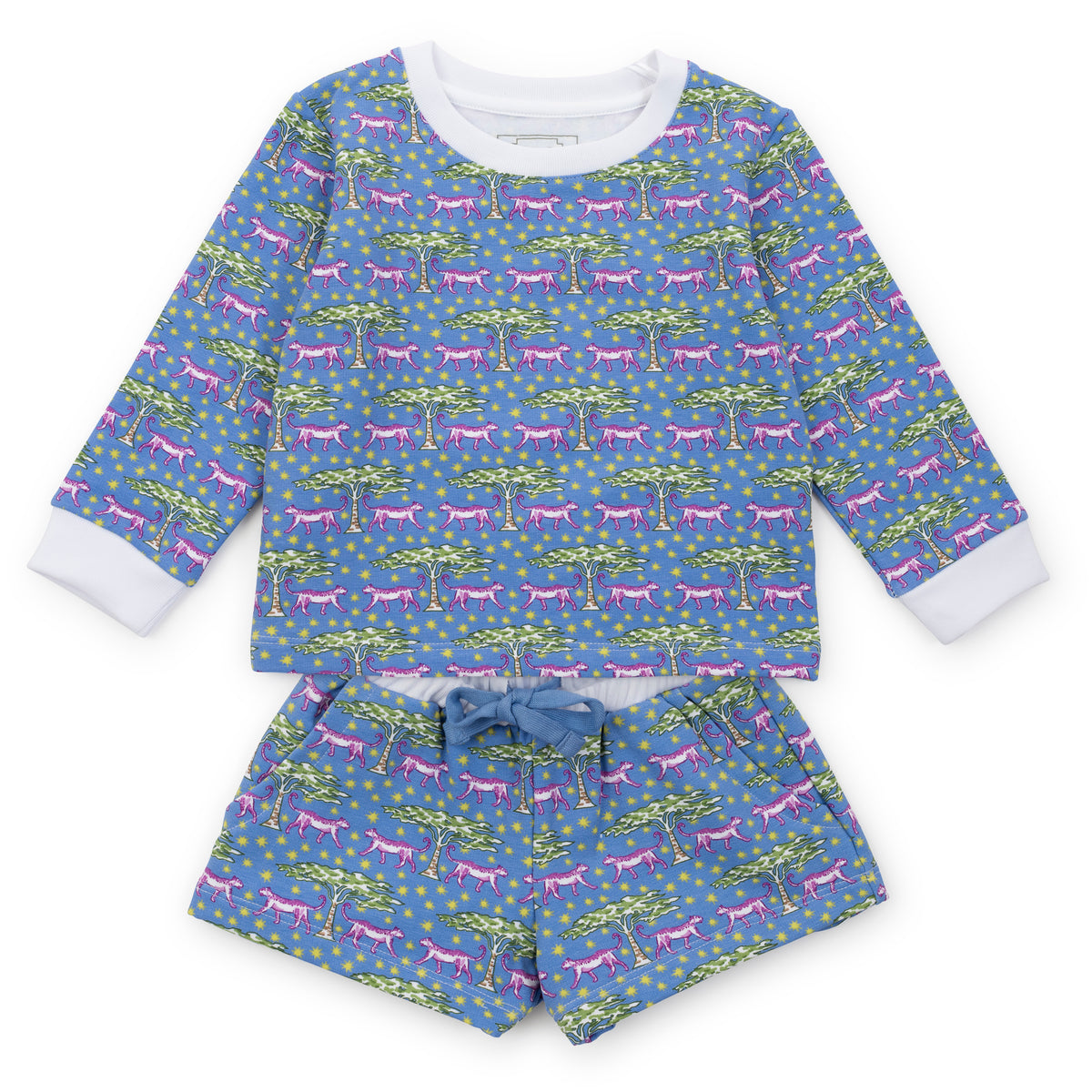 Everyday Stella Girls' Sweatshirt Short Set - Royal Safari Kidswear