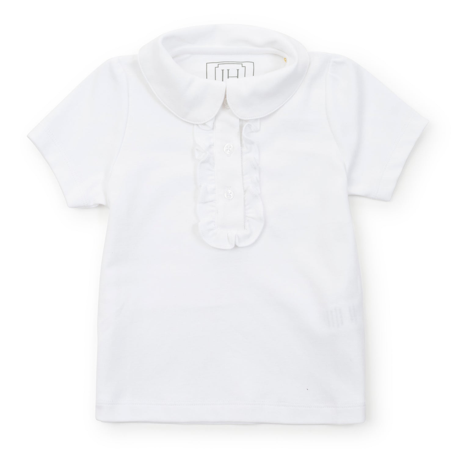 Jane Girls' Pima Cotton Short Sleeve Polo Shirt White