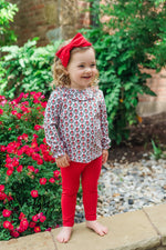 Lulu Girls' Legging Set Pink Wreaths outfit perfect for everyday wear