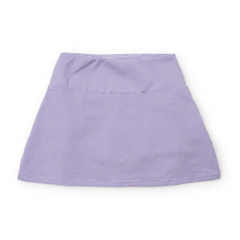 Margot Girls' Tiered Skirt by LH Sport - Purple and White Stripes