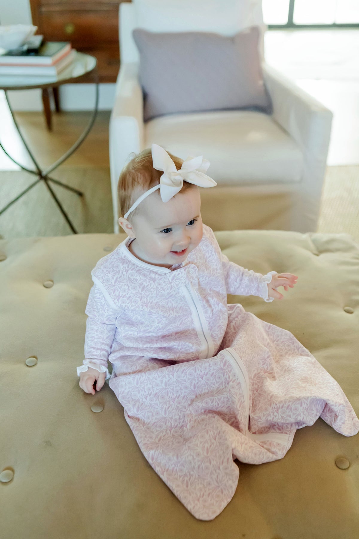 Wearable Girls' Pima Cotton Blanket - Pretty Pink Blooms outfit perfect for everyday wear