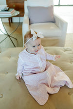 Wearable Girls' Pima Cotton Blanket - Pretty Pink Blooms outfit perfect for everyday wear