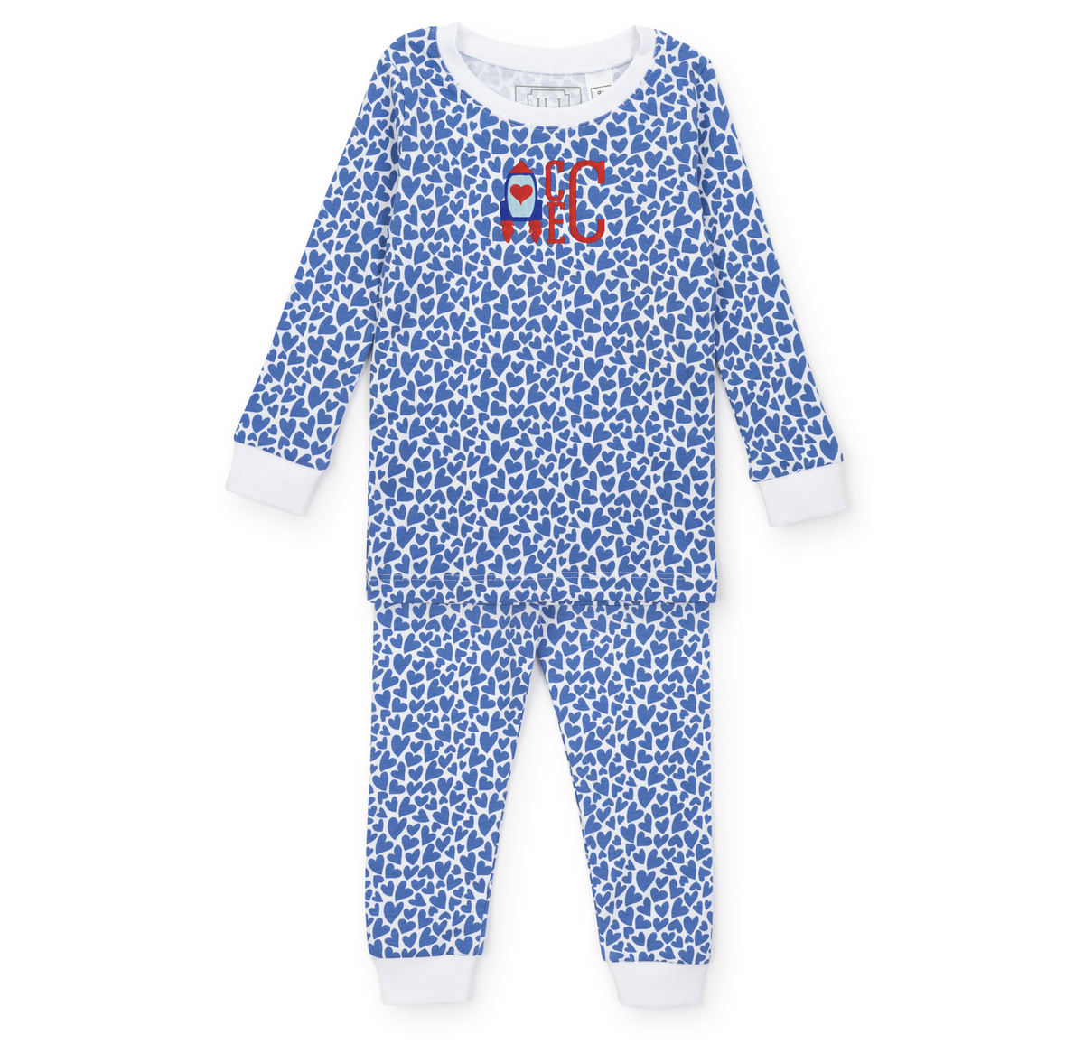 Grayson Boys' Pima Cotton Pajama Pant Set I Heart You Blue outfit perfect for everyday wear