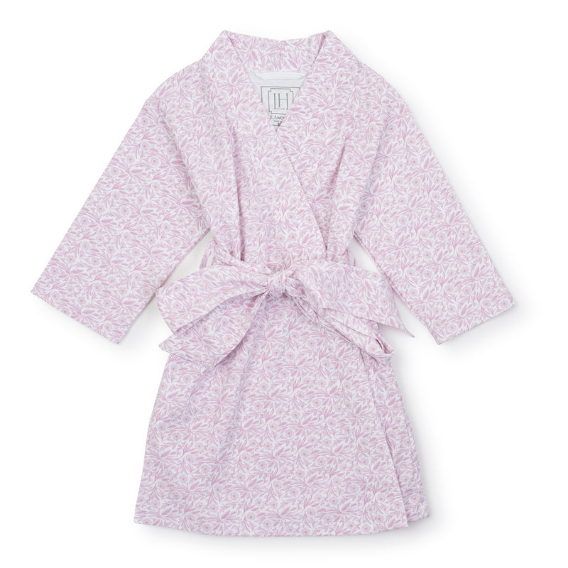 Gwen Girls' Pima Cotton Spa Wrap - Pretty Pink Blooms