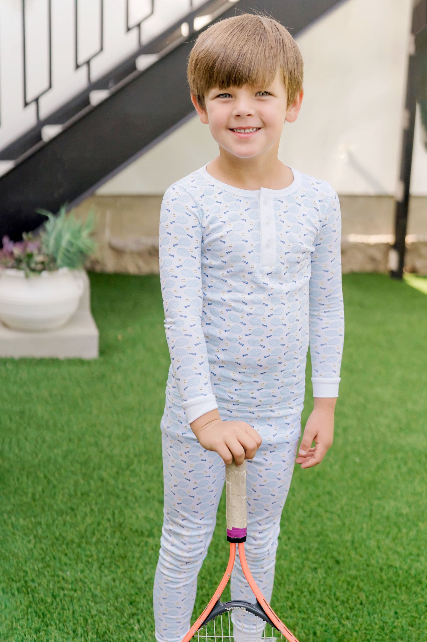 Jack Boys' Pajama Pant Set - Tennis Match Blue stylish kids outfit collection