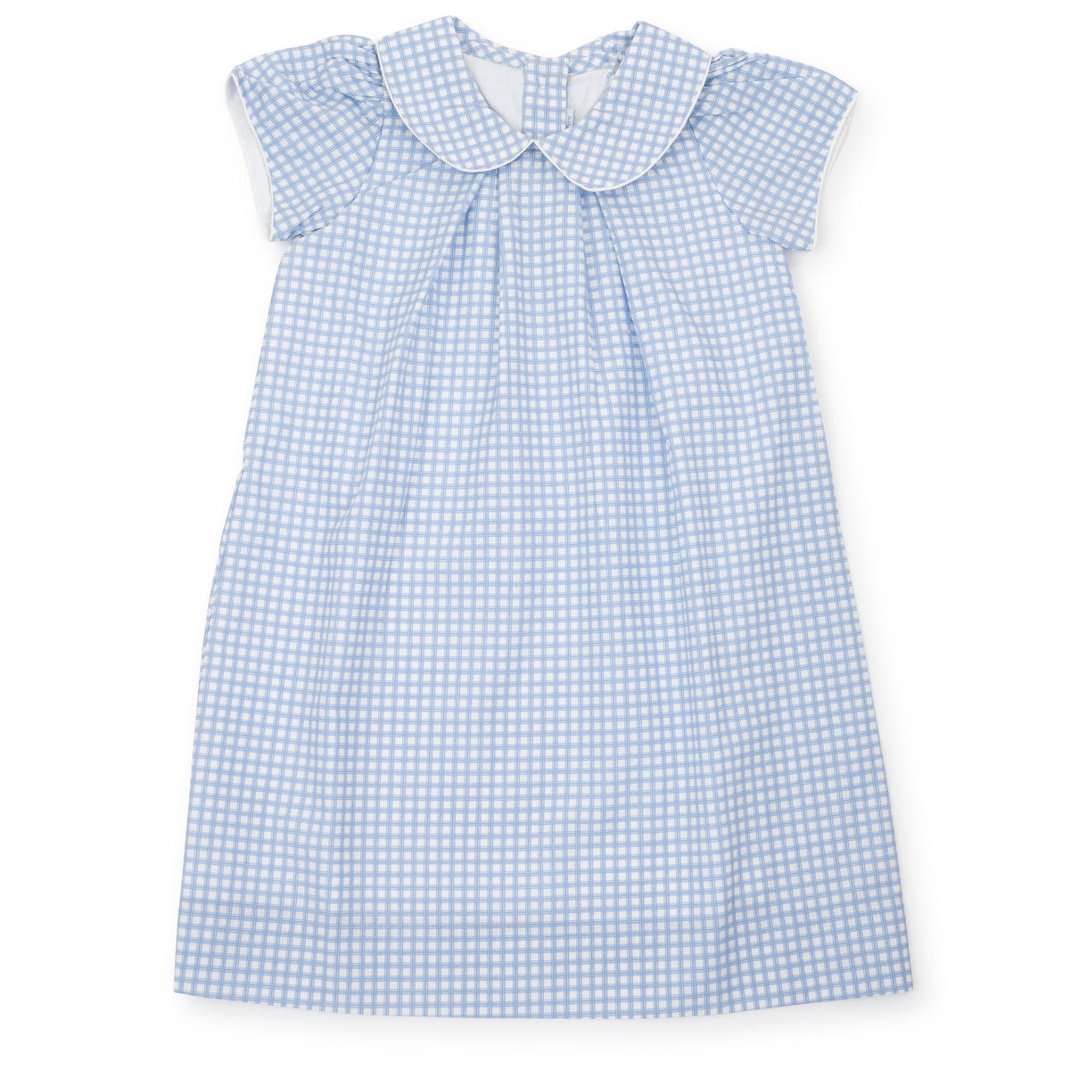 Everyday Kate Girls' Woven Pima Cotton Dress - Light Blue Box Plaid Kidswear