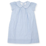 Everyday Kate Girls' Woven Pima Cotton Dress - Light Blue Box Plaid Kidswear