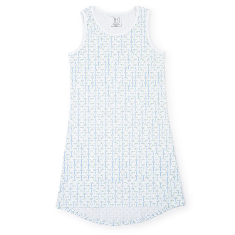 Katie Women's Pima Cotton Nightgown - Pacific Palms Blue