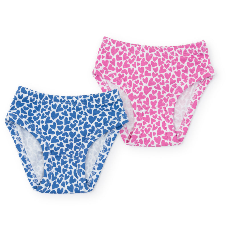 SALE Lauren Girls' Pima Cotton Underwear Set - I Heart You Pink