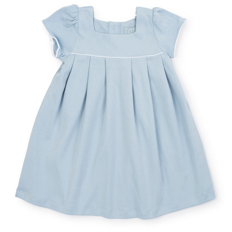 Lizzy Girls' Woven Pima Cotton Dress - Light Blue