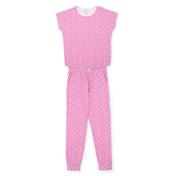SALE Melanie Women's Pajama Jogger Pant Set - I Heart You Pink