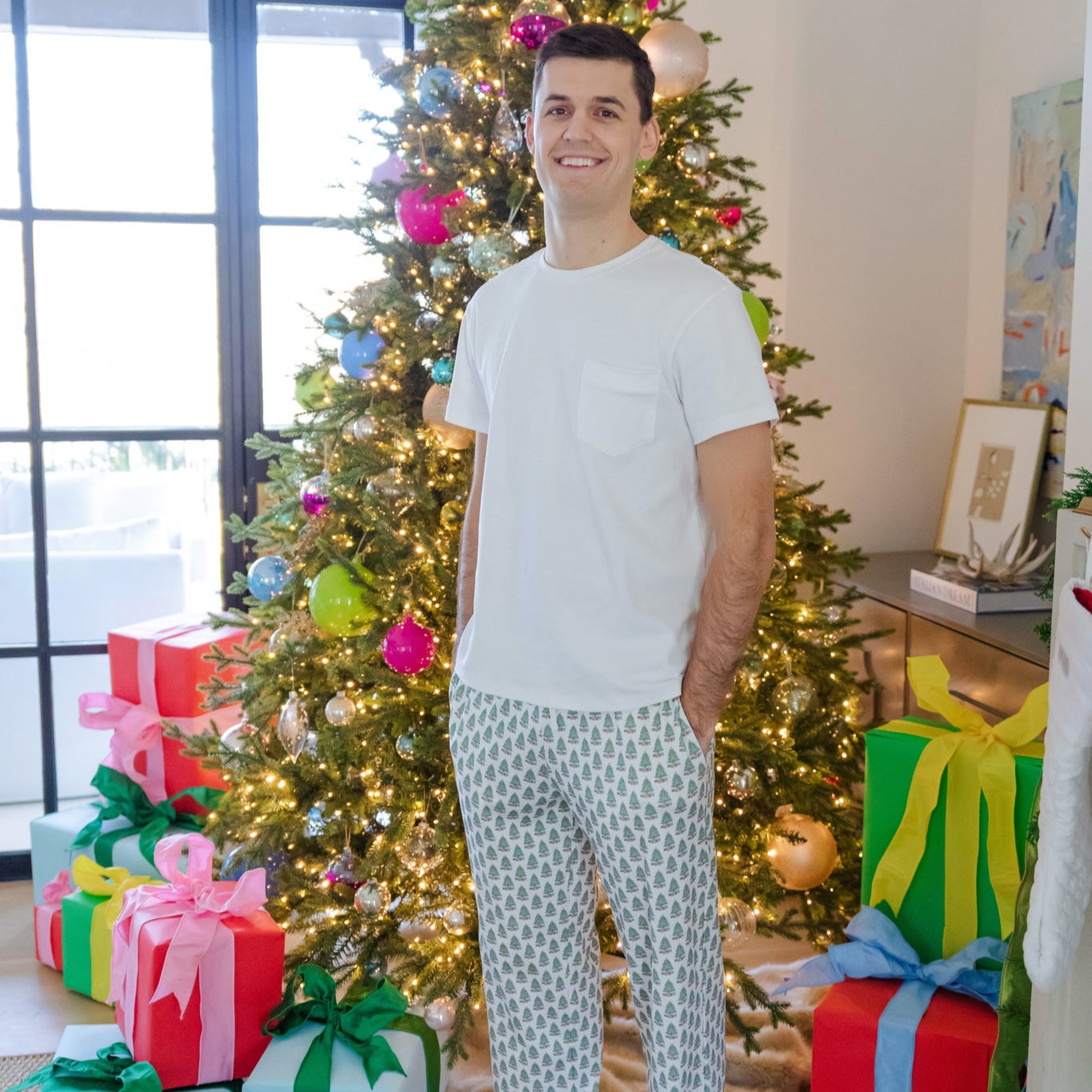 Buy Brent Men's Hangout Pant - Under the Christmas Tree kids clothing online