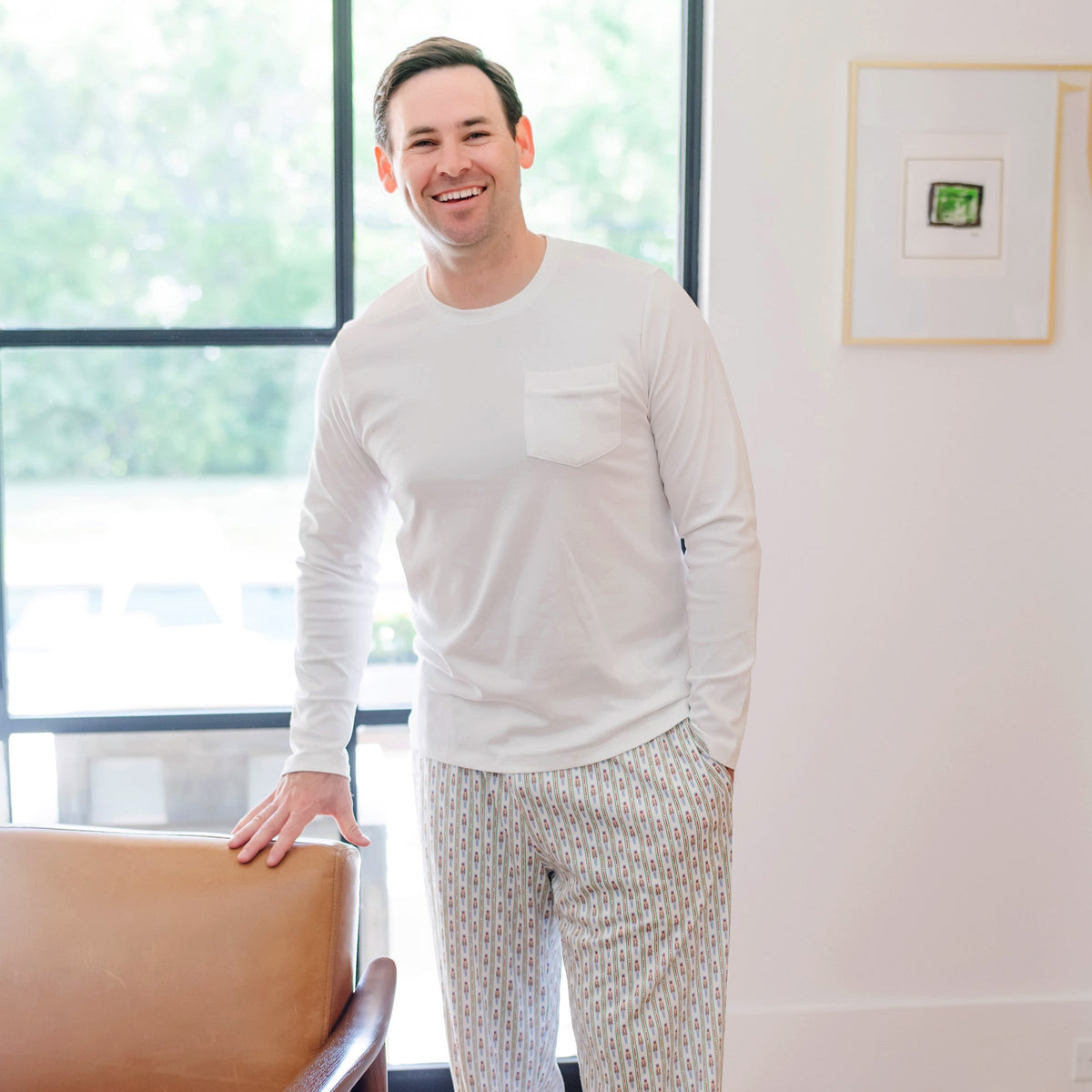 Brent Men's Hangout Pant - Nutcracker Stripe outfit perfect for everyday wear