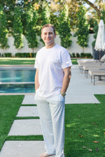 Brent Men's Hangout Pant Palm Tree Isle Blue outfit perfect for everyday wear