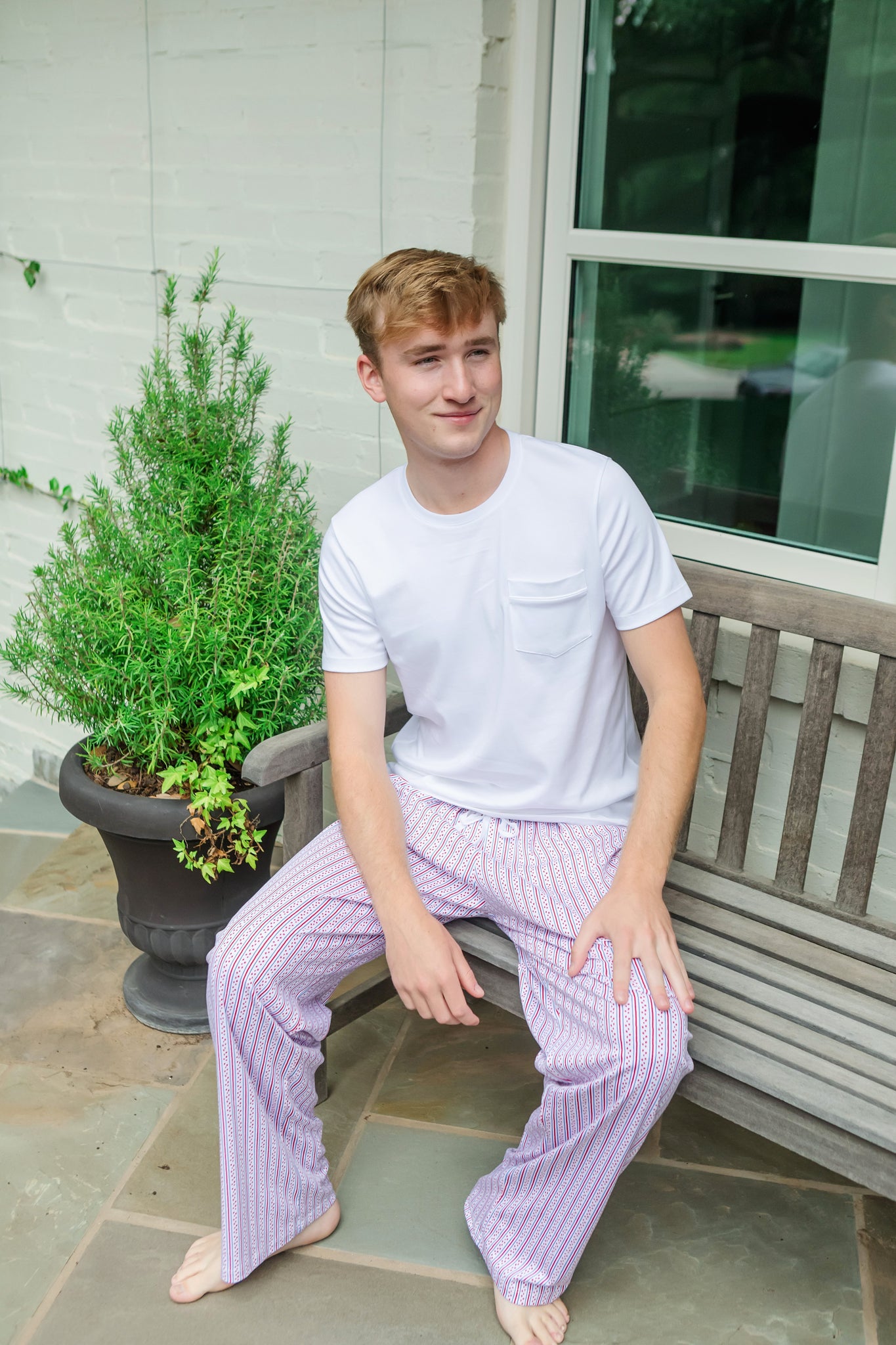 Brent Men's Pima Cotton Hangout Pant - Stars and Stripes