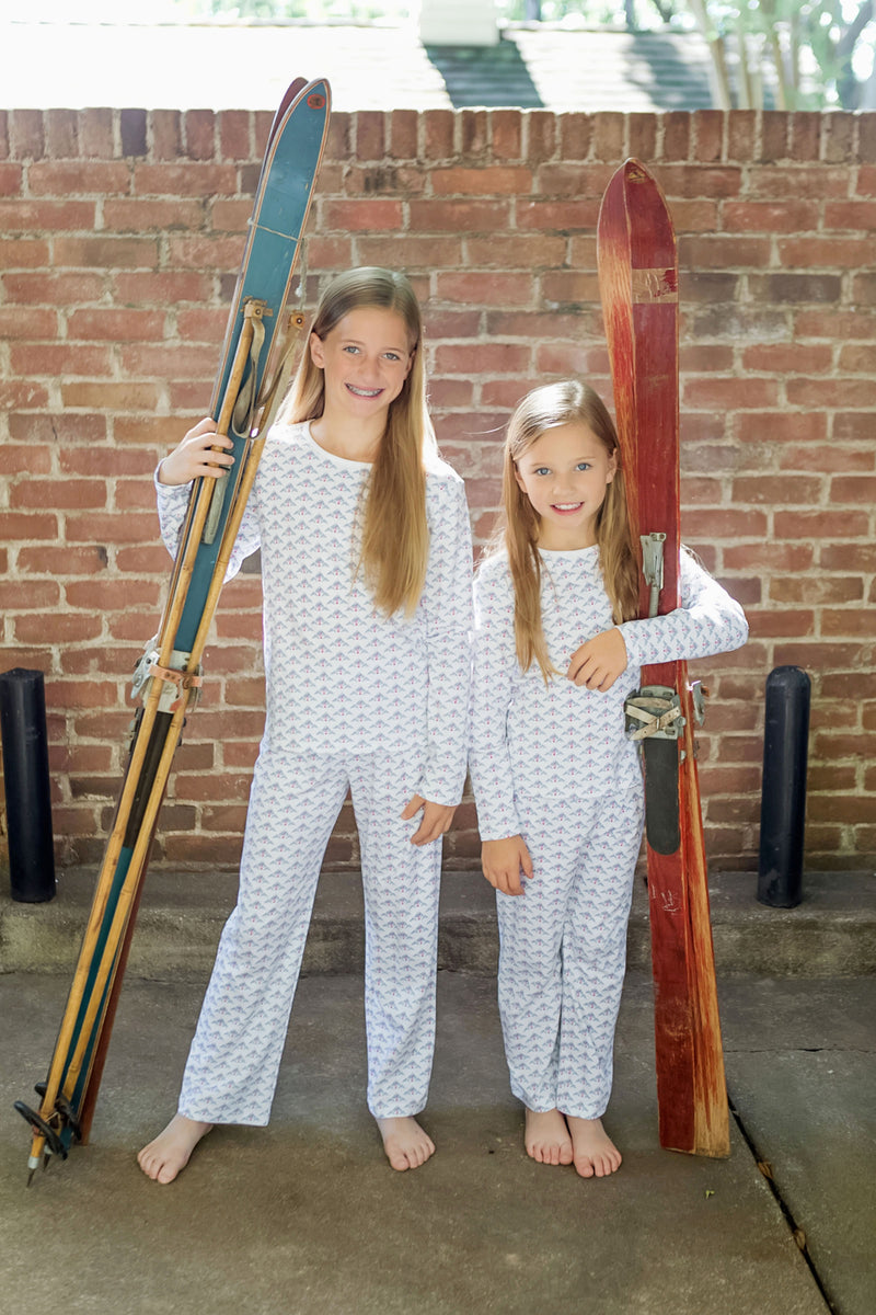 Millie Girls' Pima Cotton Pant Set - Gondola Ride Pink