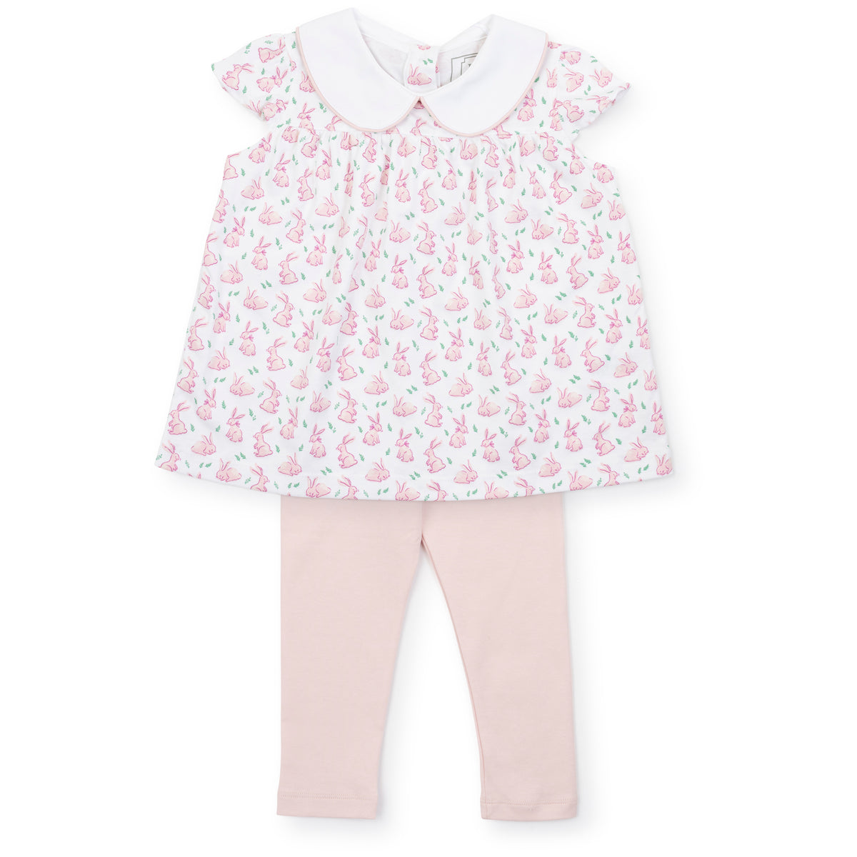 Everyday Minden Girls' Pima Cotton Legging Set - Bunny Hop Pink Kidswear