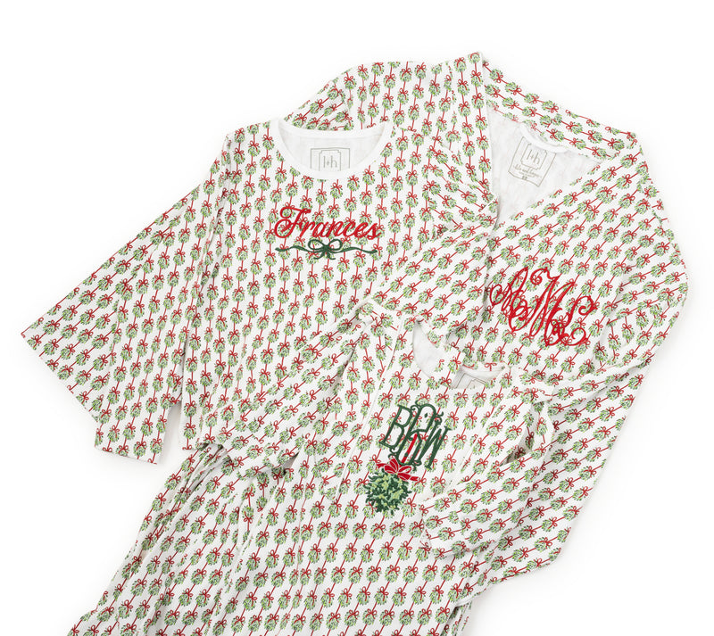 Ava Girls' Pima Cotton Pajama Pant Set - Merry Mistletoe