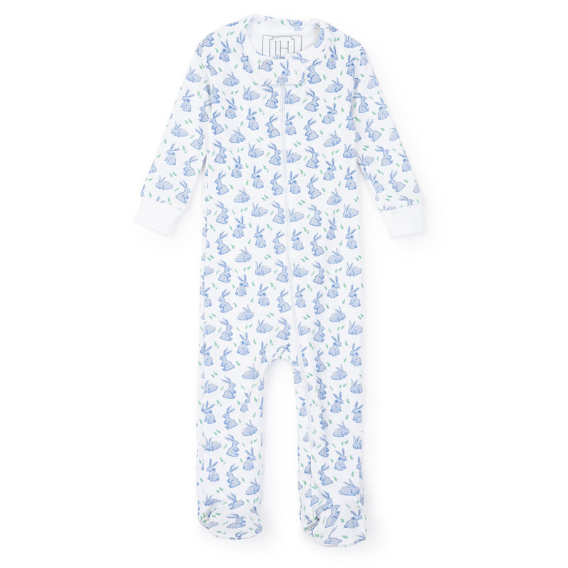 Parker Boys' Pima Cotton Zipper Pajama - Bunny Hop Blue