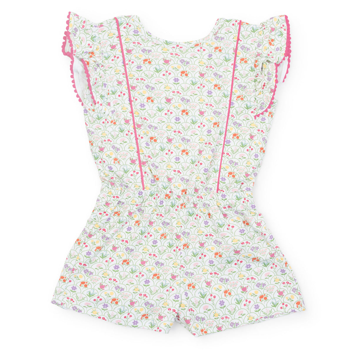 Everyday Rae Girls' Pima Cotton Romper - Garden Floral Kidswear