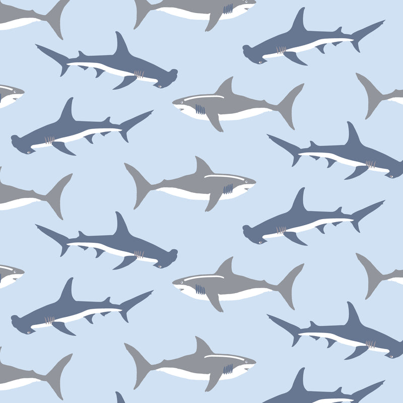 James Boys' Pima Cotton Underwear Set - Swimming Sharks/White