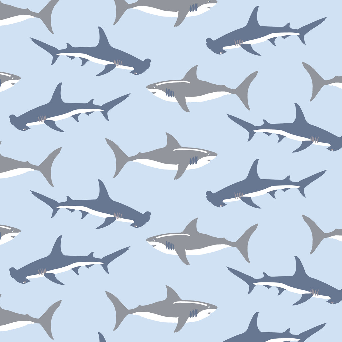 Parker Boys' Zipper Pajama - Swimming Sharks stylish kids outfit collection