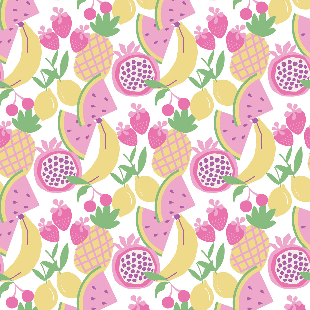 Parker Girls' Zipper Pajama - Tropical Fruit stylish kids outfit collection