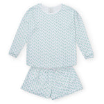 Everyday Anna Women's Longsleeve & Short Set - Palm Tree Isle Blue Kidswear