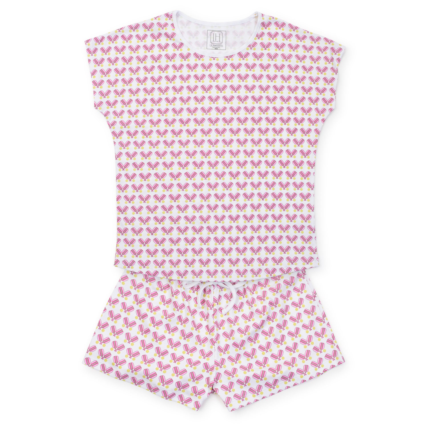 Riley Women's Pajama Short Set - Pickleball Pink