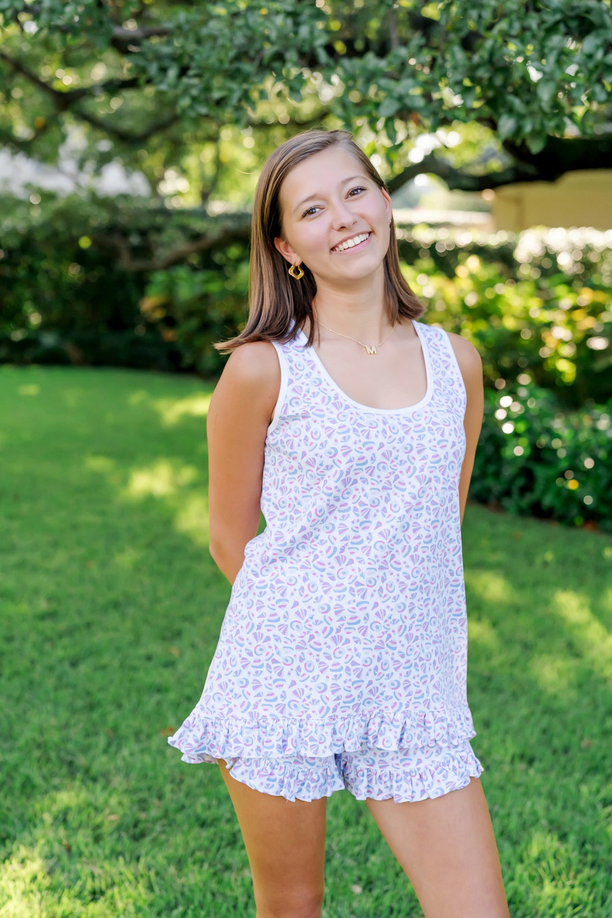 Mallory Women's Pajama Short Set - Seashells on the Seashore outfit perfect for everyday wear