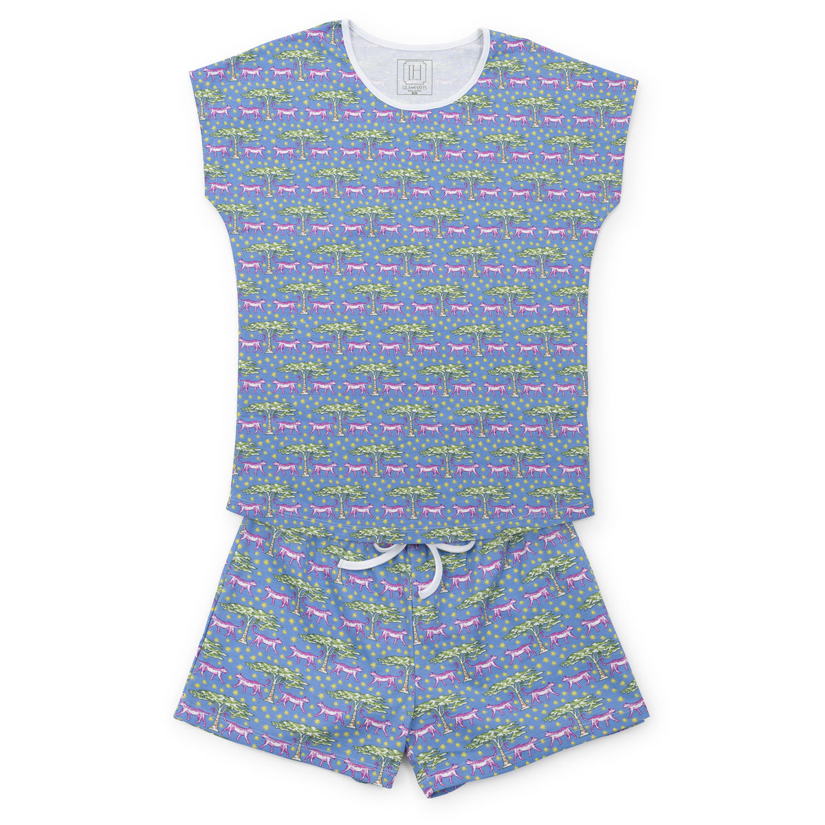 Everyday Riley Women's Pajama Short Set - Royal Safari Kidswear