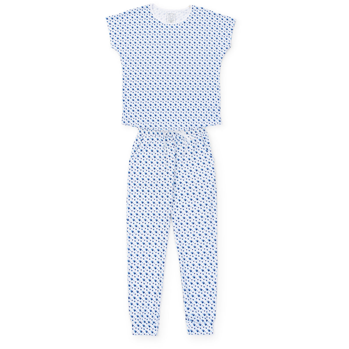 Everyday Melanie Women's Pajama Jogger Pant Set - Heart to Heart Blue Kidswear