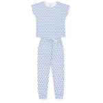 Everyday Melanie Women's Pajama Jogger Pant Set - Heart to Heart Blue Kidswear