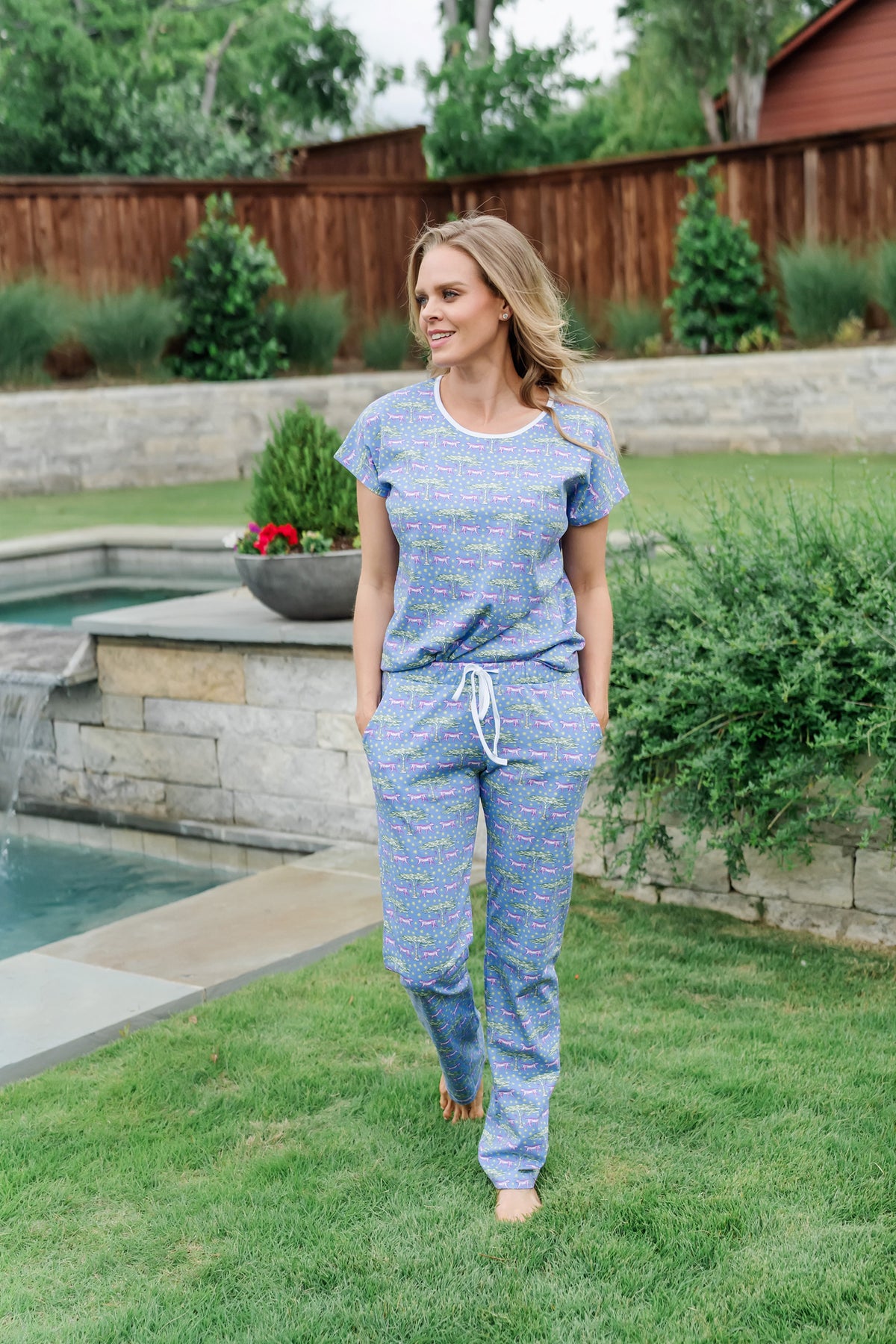 Marcia Women's Pajama Pant Set - Royal Safari outfit perfect for everyday wear