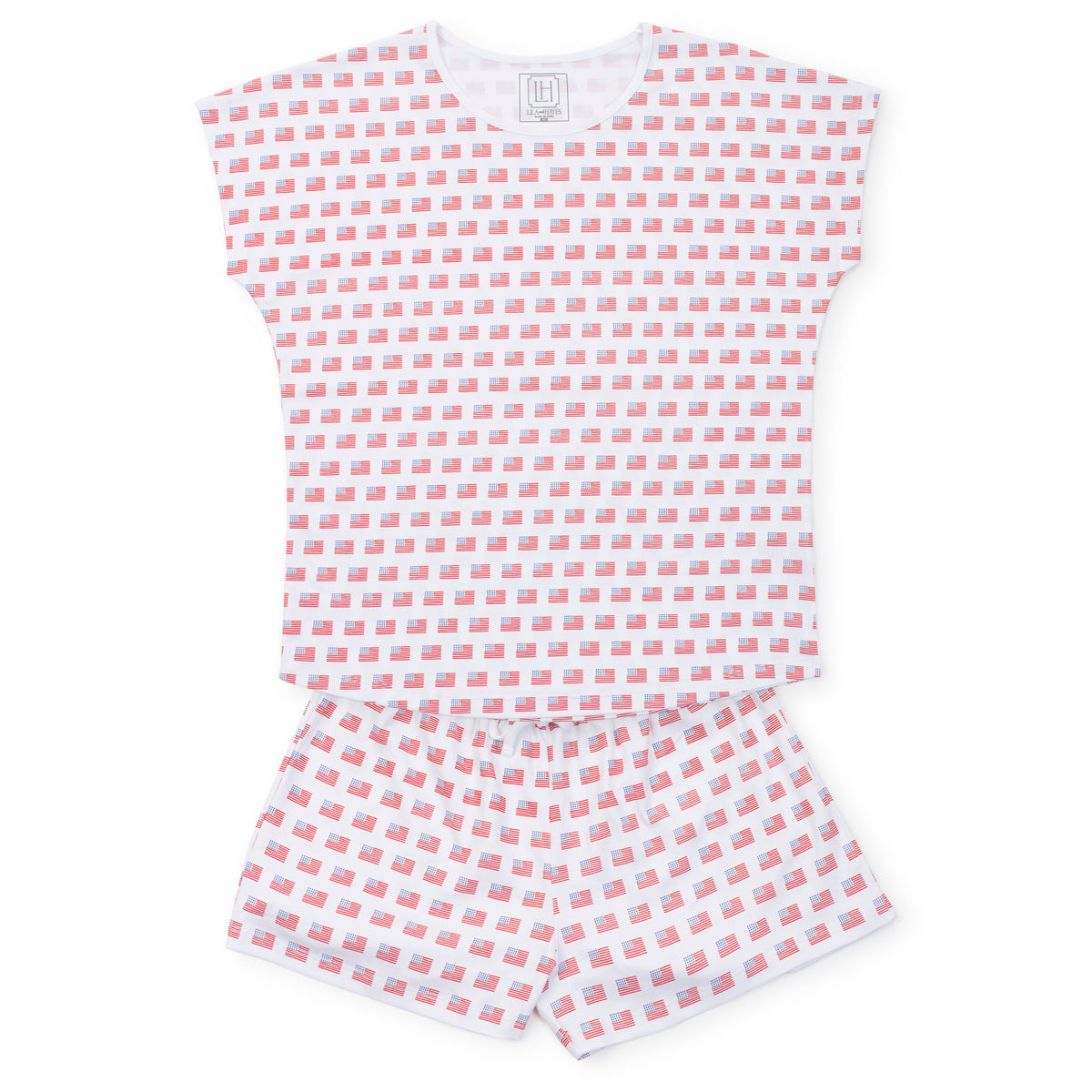 Everyday Riley Women's Pajama Short Set - American Flag Kidswear